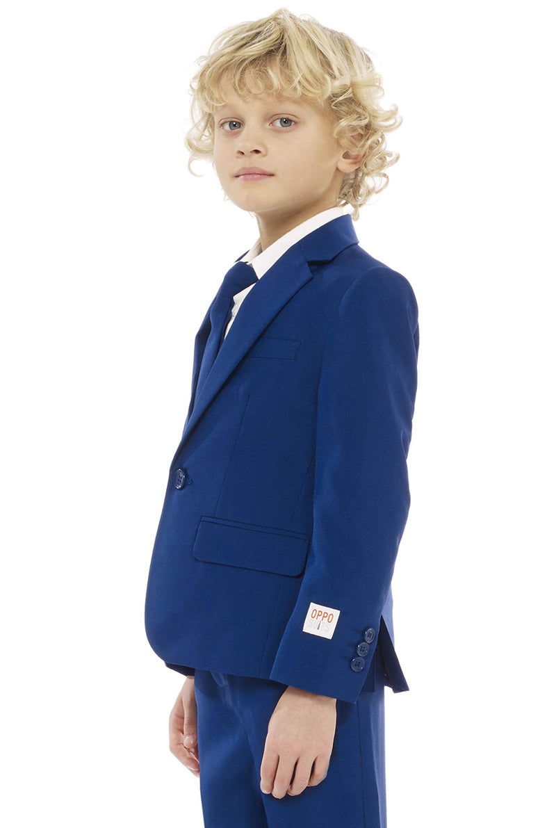 Opposuits Boys Navy Royale Solid Color Suit - Prom and Wedding Party Outfit - Including Blazer, Pants and Tie - Blue - Size: 6 Years - Image 4